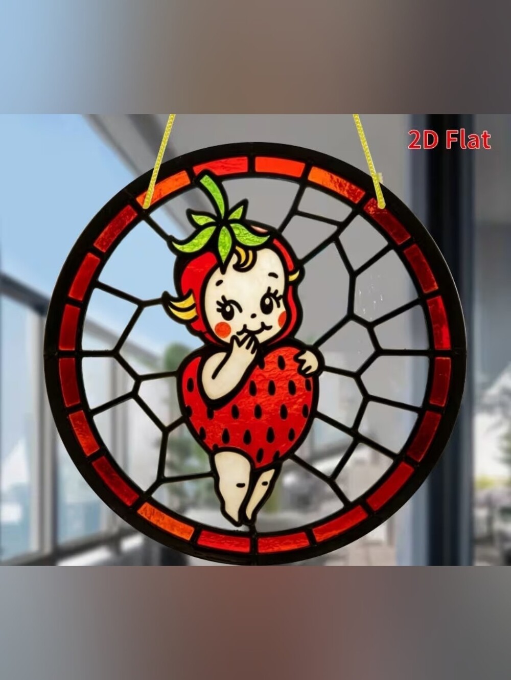 Strawberry 'Kewpie-style'  Suncatcher